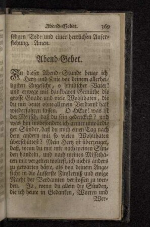 Abend-Gebet.