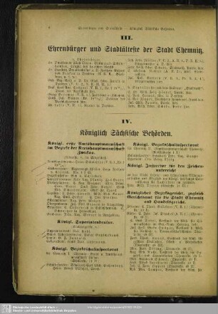 III. Ehrenbürger und Stadtälteste der Stadt Chemnitz
