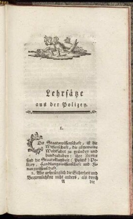 Lehrsätze aus der Polizey.
