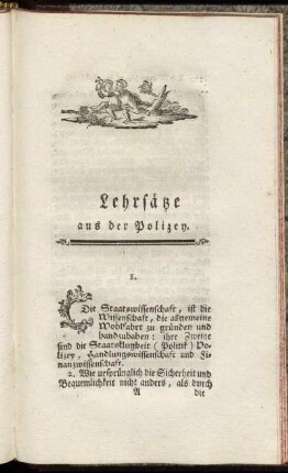 Lehrsätze aus der Polizey.
