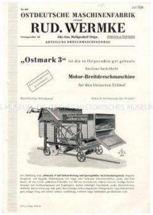 Motor-Breitdreschmaschine "Ostmark 3"