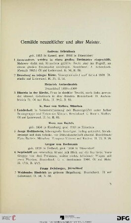 Gemälde neuzeitlicher und alter Meister (Nr. 1-133)
