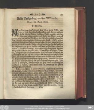 Achte Bußpredigt, aus Luc. XXII. v. 62. Ueber die Busse Petri.