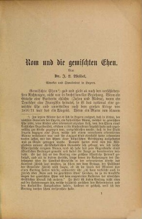 Rom und die gemischten Ehen