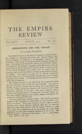 Armaments and the Empire.