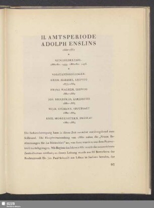 II. Amtsperiode Adolph Enslins