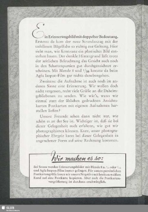 Ein Erinnerungsbild mit doppelter Bedeutung