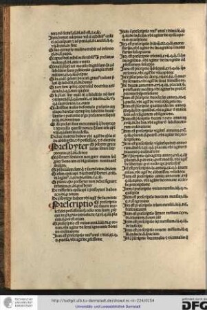 Quod presbyter grece latine senior interpretatur...