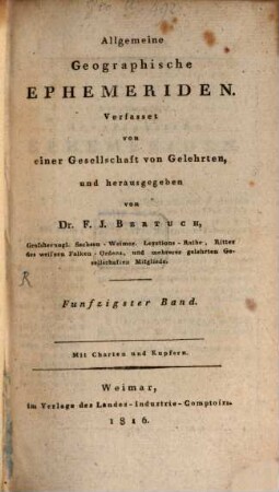 Allgemeine geographische Ephemeriden. 50, 50. 1816