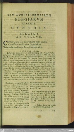 Liber I. Cynthia