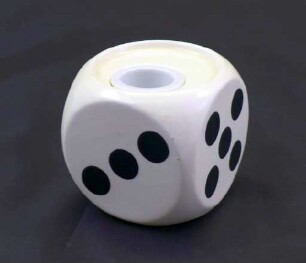 Tintenfass in Form eines Spielwürfels