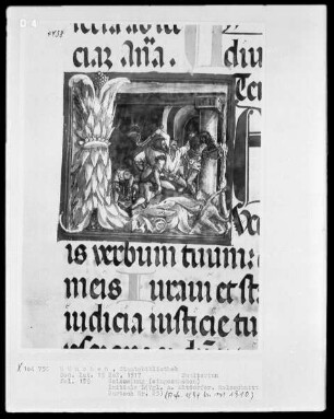 Psalterium — Initiale L mit der Geißelung Christi, Folio 159