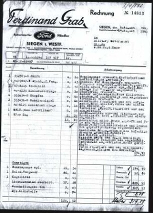Firmenbriefkopf Grab, Ferdinand, Autorisierter Ford Händler