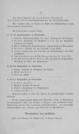Verhalten der Schüler