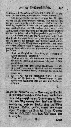 Allgemeine Gedanken von der Trennung der Christen in einer unpartheyischen Beleuchtung des katholischen Religionssystems. T.1-4.