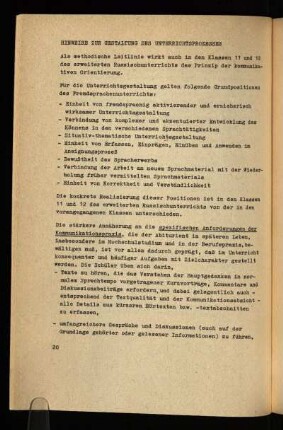 Hinweise zur Gestaltung des Unterrichtsprozesses