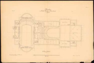 Fürstliches Hoftheater mit Konzertsaal, Gera Ausführungsprojekt: Grundriss 2. Rang, Galerie 1:100