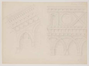 Details der Fassade von San Fermo in Verona [aus einem Konvolut von 107 Blatt Architekturstudien und Skizzen einer Italienreise]
