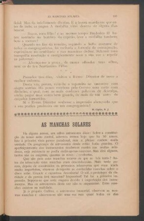 As manchas solares