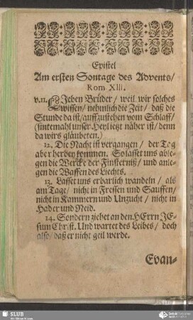 [Am ersten Sontage des Advents]
