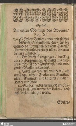 [Am ersten Sontage des Advents]