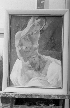 Gemälde des Kunstmalers Hermann Bruse : Sitzender Akt