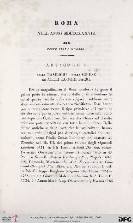 Articolo I. Delle Basiliche, delle Chiese ed Altri Luoghi Sacri