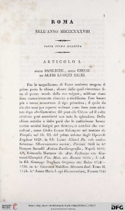 Articolo I. Delle Basiliche, delle Chiese ed Altri Luoghi Sacri