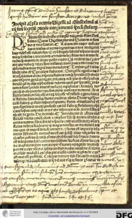 Incipit epistola veteris Vigelli ad Guilhelmum amicum suum secretum continens integumentum speculi stultorum.