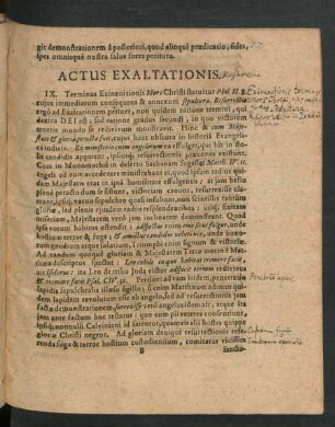 Actus Exaltationis.