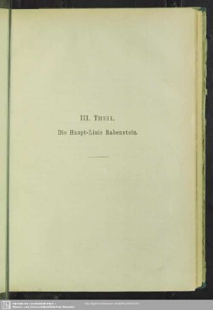 III. Theil. Die Haupt-Linie Rabenstein