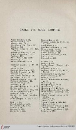 Table des noms propres