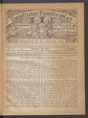 Nr. 7., Juli 1914. 2. Jahrgang