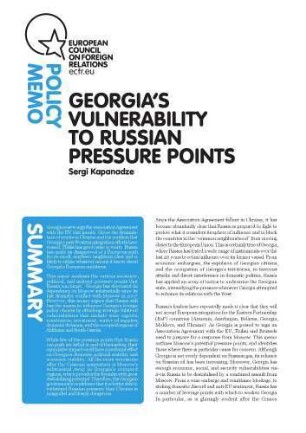 Georgia’s vulnerability to Russian pressure points