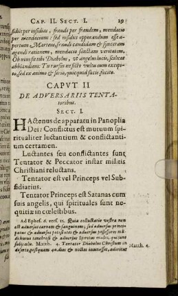 Caput II. De Adversariis Tentatoribus.