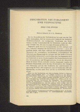 Zuschriften aus Parlament und Verwaltung