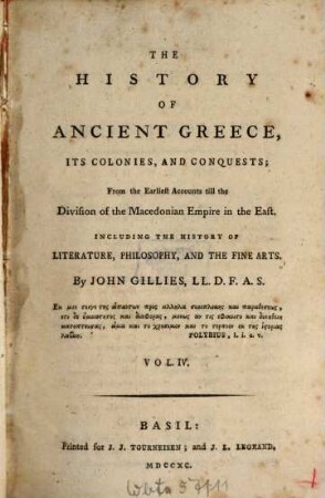 The History Of Ancient Greece, Its Colonies, And Conquests; From the Earliest Accounts till the Division of the Macedonian Empire in the East : Including The History Of Literature, Philosophy, And The Fine Arts, 4