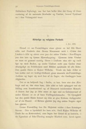 3. Kirkelige og religiose Forhold