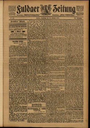 Zweite Ausgabe vom Samstag, den 28. Oktober 1905.