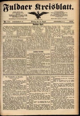 Ausgabe vom Montag, den 24. August 1903.