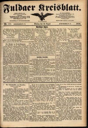 Ausgabe vom Montag, den 24. August 1903.