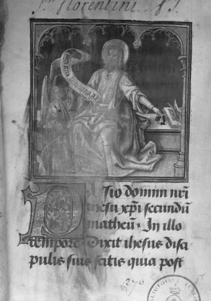 Stundenbuch aus Amboise — Evangelist Matthäus, Folio 1