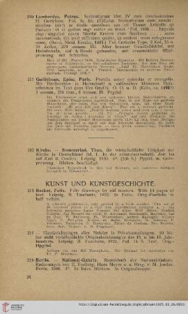 Kunst und Kunstgeschichte (Nr. 213-273)