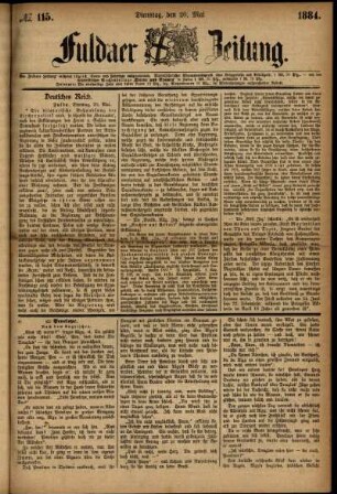 Ausgabe vom Dienstag, den 20. Mai 1884.
