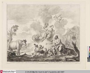 [Juno reprochant à Jupiter ses amours avec la nymphe Jo; Juno wirft Jupiter seine Liebschaft mit der Nymphe Jo vor]