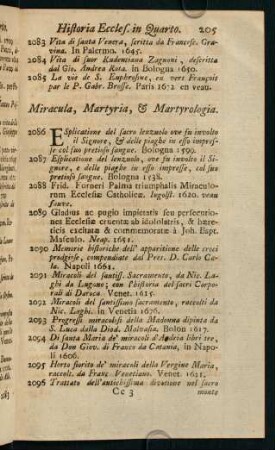 205-209, Miracula, Martyria, & Martyrologia