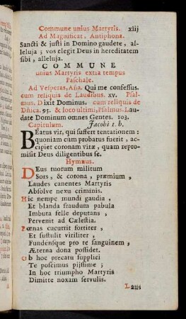 xiij-xxvij, Commune unius Martyris extra tempus Paschale