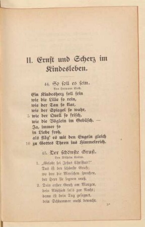 II. Ernst und Scherz im Kindesleben