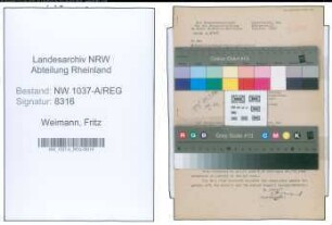 Entnazifizierung Fritz Weimann , geb. 05.01.1903 (Maler)