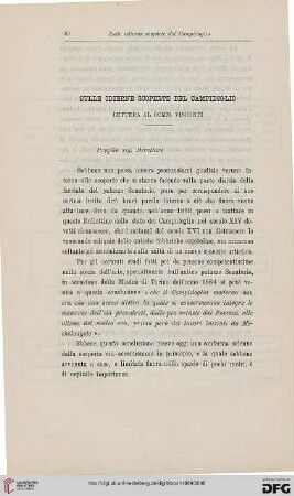 17: Sulle odierne scoperte del Campidoglio : lettera al comm. Visconti
